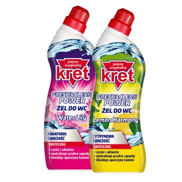 KRET Płyn do Toalet Power Fresh Clean MIX 2x700
