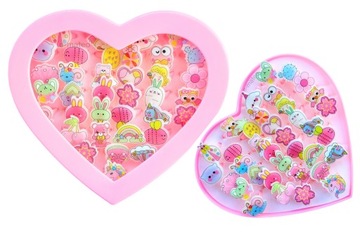 ЮВЕЛИРНЫЕ КОЛЬЦА ДЛЯ ДЕВОЧЕК набор 36 шт.