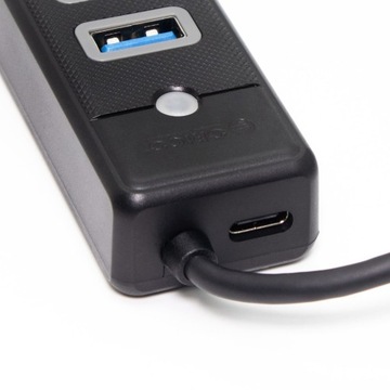 Orico USB-C Hub на 7 портов USB A 3.2 gen1, 5Гбит/с, черный, кабель 1м