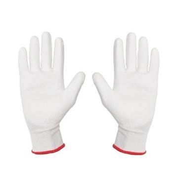 Rękawice M-GLOVE PU1001 białe, rozmiar 8, 12 par