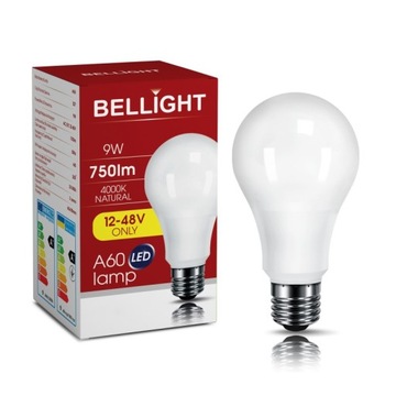 ŻARÓWKA LED A60 9W 12V 24V 36V 48V AC/DC 4000K