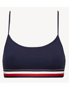 Biustonosz TOMMY HILFIGER miękki bawełniany granatowy sportowy top r. L