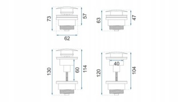 ПРОБКА ДЛЯ УМЫВАЛЬНИКА УНИВЕРСАЛЬНАЯ, ЗОЛОТО МАТОВОЕ