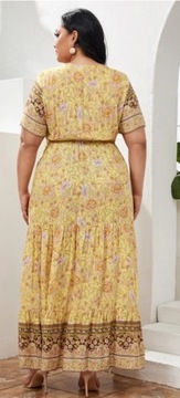 SHEIN PLUS-SIZE SUKIENKA ŻÓŁTA PROSTA MAXI 48 VUG