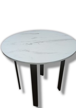 Stół okrągły loft Marmur Bianco 80 cm