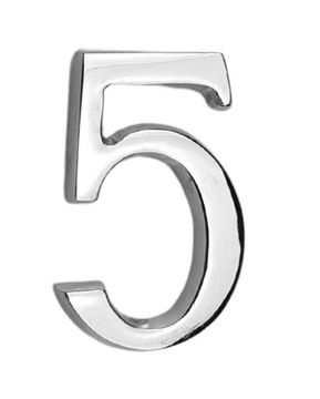 CYFRA NUMER NA DRZWI 45mm CHROM 5 SAMOPRZYLEPNA