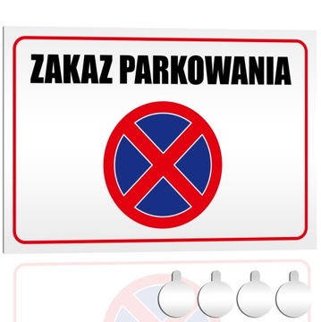 Tabliczka PCV OSTRZEGAWCZA STOP ZAKAZ PARKOWANIA 30x20 Druk UV +przylepce