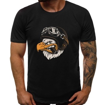 BAWEŁNIANY T-SHIRT MĘSKI KOSZULKA 3D ORZEŁ M
