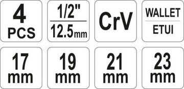 КЛЮЧ YATO СКЛАДНОЙ КОЛЕСНЫЙ КЛЮЧ В ЧЕХОЛЕ 17-23 ММ