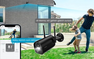 Уличная камера с аккумулятором WiFi IP 2K 3MPx 4x Zoom, черная, 15000 мАч