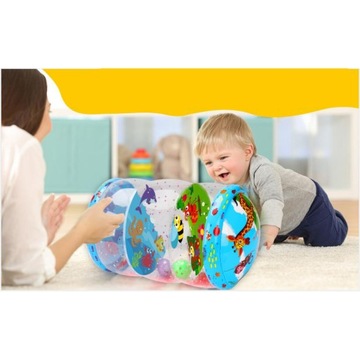 НАДУВНОЙ ЦИЛИНДР КРАСОЧНЫЙ РОЛИК ЗВУЧИТ ИГРУШКА ДЛЯ ОБУЧЕНИЯ ПОЛЗАТЬ +3 КОЛОКОЛЬЧИКА