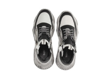 Biało-czarne sneakersy platforma Toscanio LP 651 38