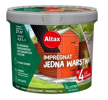 ALTAX Impregnat Jedna Warstwa 4,5l ORZECH