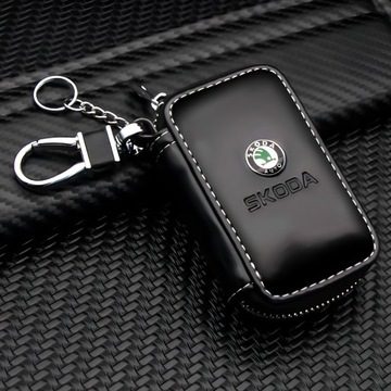 ЧЕХОЛ ИЗ ЭКО КОЖИ SKODA ЧЕХОЛ ДЛЯ КЛЮЧА С ЛОГОТИПОМ КЛЮЧА ОТ АВТОМОБИЛЯ