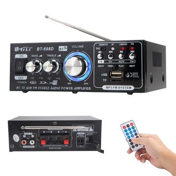 RADIO CYFROWY HIFI WZMACNIACZ MOCY DŹWIĘKU STEREO AMPLITUNER BLUETOOTH