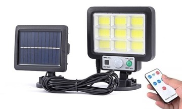 LAMPA SOLARNA LED czujnik ruchu, zmierzchu +pilot