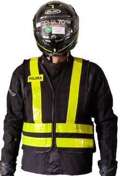 Kamizelka Odblaskowa POLSKA Motocyklowa Ochronna Unisex r. XXL