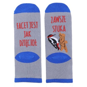 Skarpety MORAJ 39-42 casual line śmieszne napisy DZIĘCIOŁ STUKA