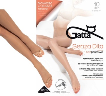 Rajstopy GATTA odkryte palce SENZA DITA 2-S golden