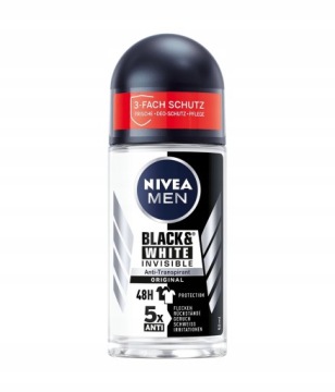NIVEA Чоловічий Антиперспірант у кульці Чорний & Білий Invisible Fresh DUO 2x50 мл