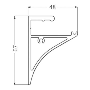 Светодиодный профиль для стеклянной полки под стекло 10мм, длина 1м.