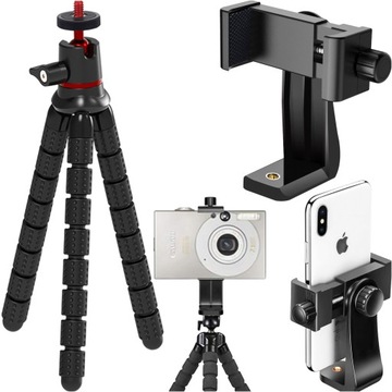 Stojak selfie uchwyt do telefonu kamer zdjęć mini statyw tripod 1/4 czarny