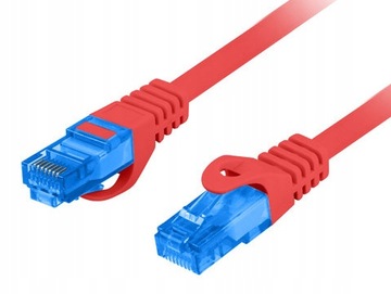 Kabel RJ45 Cat.6A S/FTP 0,25m Lanberg Czerwony