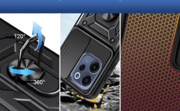 Чехол для Oppo Reno 15 F / Reno 15 FS 5G + 2x CASE RING GLASS PANCER BLACK