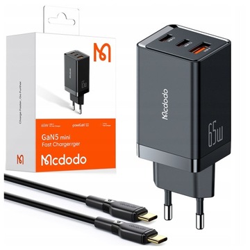MCDODO GaN 5 PRO SZYBKA ŁADOWARKA USB-C USB-A 65W