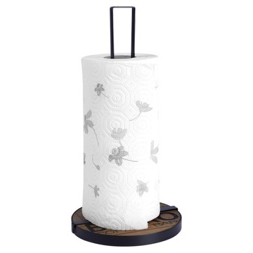 Подставка для кухонных бумажных полотенец, металл, черный, бумажные полотенца