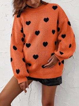 SHEIN Sweter ciążowy z nadrukiem w serduszka L