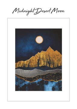 PLAKAT BEZ RAMY 30x40cm Midnight Desert Moon