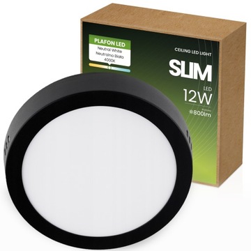 Panel LED 12W PLAFON NATYNKOWY OKRĄGŁY MOCNY LAMPA SUFITOWA OPRAWA ŚCIENNA
