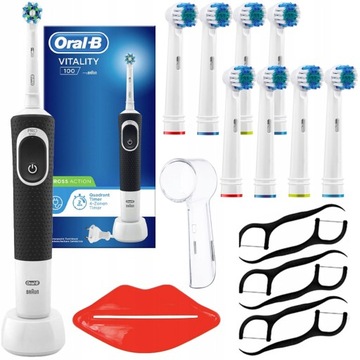 ORAL-B VITALITY 100 SZCZOTECZKA ELEKTRYCZNA DO ZĘBÓW + KOŃCÓWKI DODATKI