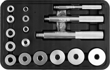МОНТАЖНЫЙ КОМПЛЕКТ YATO ДЛЯ УСТАНОВКИ ПОДШИПНИКОВ И УПЛОТНЕНИЙ 17 ЭЛЕМЕНТОВ. YT-25415
