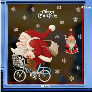 NAKLEJKI ŚWIĄTECZNE NA OKNO SZYBĘ OZDOBY ŚWIĘTA MIKOŁAJ BOŻE NARODZENIE