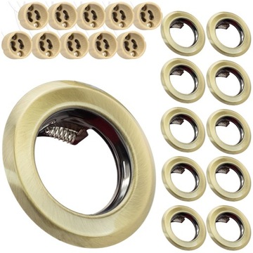 10x OPRAWKA SUFITOWA METALOWA + GNIAZDO GU10