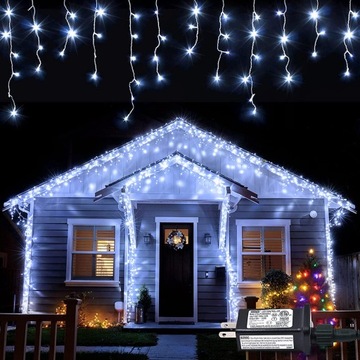 SOPLE ZEWNĘTRZNE 100 LED LAMPKI+FLASH ZIMNE IP44