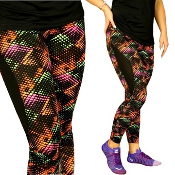 LEGGINSY SPORTOWE FITNESS SIŁOWNIA getry WZÓR L/XL