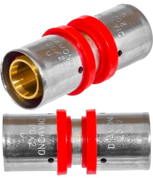 ZŁĄCZKA RÓWNOPRZELOTOWA ZACISK PEX ALUPEX FI 20 mm x 20 mm TYP SZCZĘK 