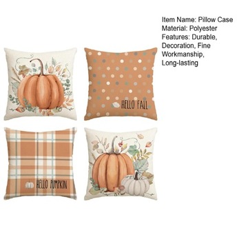 4 szt. Poszewka na poduszkę Wygodna poduszka z jesienną dynią