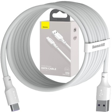 BASEUS QC 3.0 5A WZMACNIANY KABEL TYP-C DŁUGI 1,5M