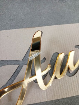 WYCENA Napis Logo Litery Literki lustrzane z pleksi złote srebrne kolorowe