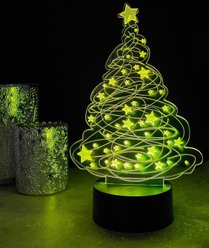 OZDOBA ŚWIĄTECZNA CHOINKA 3D LED KOLORY RGB PILOT