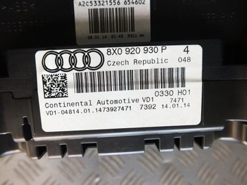 AUDI A1 8X 10-14 PŘÍSTROJOVÁ DESKA BUDÍK EVROPA 8X0920930P