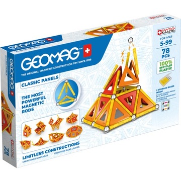Geomag KLOCKI MAGNETYCZNE Eco Panels 78 el ZABAWKA KREATYWNA Kontrukcje