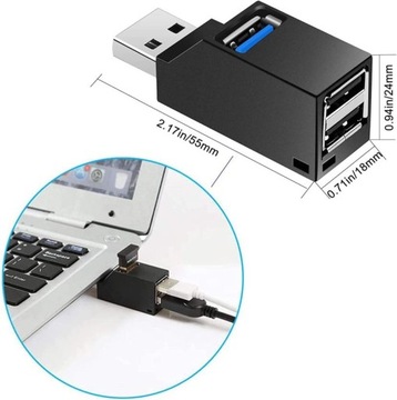 HUB Разветвитель USB 3.0 на 1x USB 3.0 + 2x USB 2.0