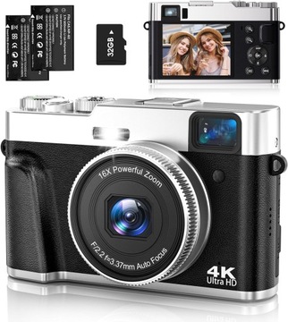 APARAT CYFROWY, APARAT FOTOGRAFICZNY UHD 4K 48MP Z ZOOMEM CYFROWYM 16X