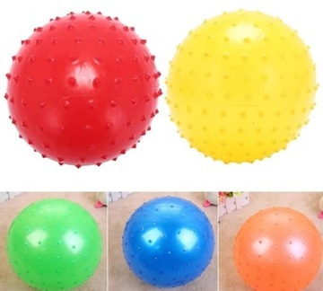 РЕЗИНОВЫЙ МЯЧ, ШИП ИЗ ПВХ, 23 СМ, ЦВЕТНОЙ ПЛЯЖ