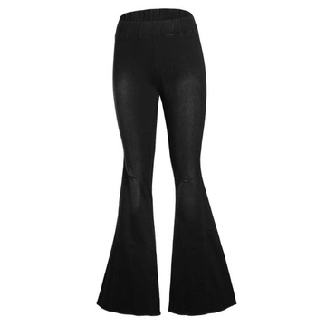 Women Vintage Flared Trousers High Waist Denim XL